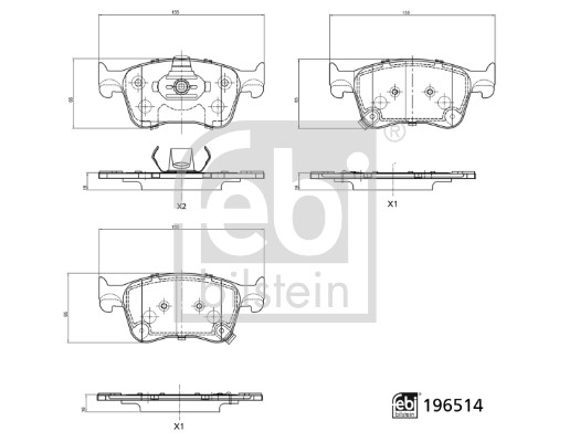Set placute frana,frana disc 196514 FEBI BILSTEIN