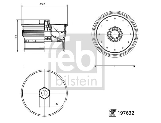 Capac, carcasa filtru ulei 197632 FEBI BILSTEIN