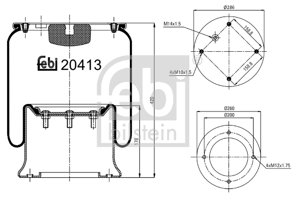 Burduf, suspensie pneumatica 20413 FEBI BILSTEIN