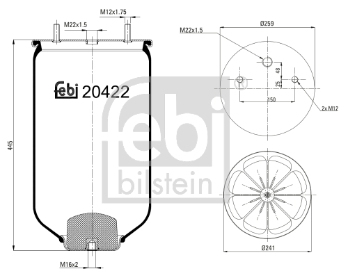 Burduf, suspensie pneumatica 20422 FEBI BILSTEIN