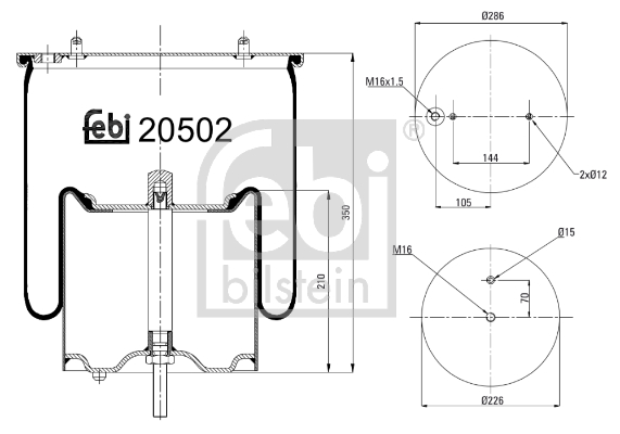 Burduf, suspensie pneumatica 20502 FEBI BILSTEIN