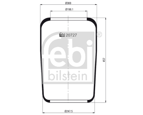 Burduf, suspensie pneumatica 20727 FEBI BILSTEIN