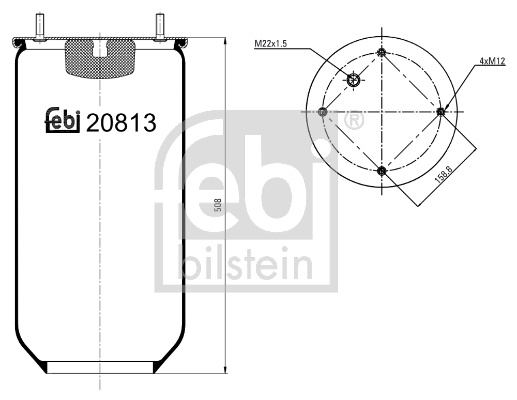 Burduf, suspensie pneumatica 20813 FEBI BILSTEIN