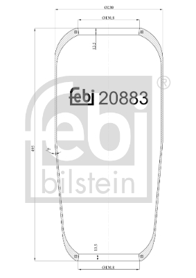 Burduf, suspensie pneumatica 20883 FEBI BILSTEIN