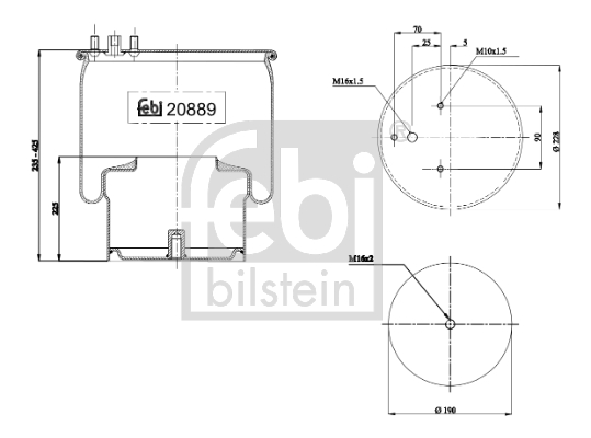 Burduf, suspensie pneumatica 20889 FEBI BILSTEIN