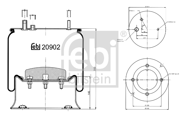 Burduf, suspensie pneumatica 20902 FEBI BILSTEIN