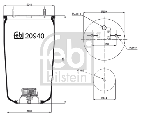 Burduf, suspensie pneumatica 20940 FEBI BILSTEIN