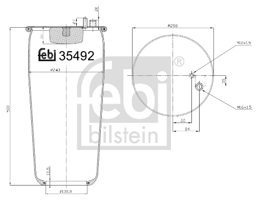 Burduf, suspensie pneumatica 35492 FEBI BILSTEIN