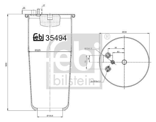 Burduf, suspensie pneumatica 35494 FEBI BILSTEIN