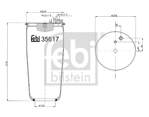 Burduf, suspensie pneumatica 35617 FEBI BILSTEIN