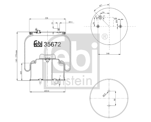 Burduf, suspensie pneumatica 35672 FEBI BILSTEIN