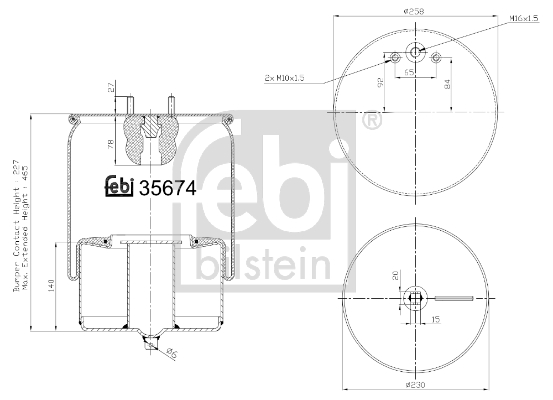 Burduf, suspensie pneumatica 35674 FEBI BILSTEIN