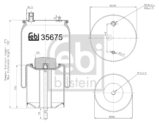 Burduf, suspensie pneumatica 35675 FEBI BILSTEIN