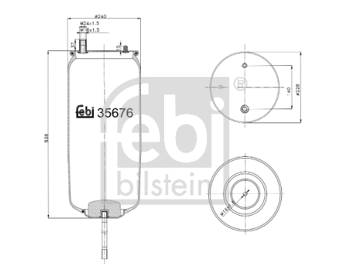 Burduf, suspensie pneumatica 35676 FEBI BILSTEIN