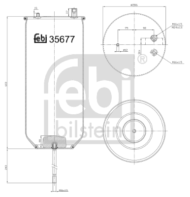 Burduf, suspensie pneumatica 35677 FEBI BILSTEIN