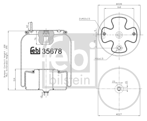 Burduf, suspensie pneumatica 35678 FEBI BILSTEIN