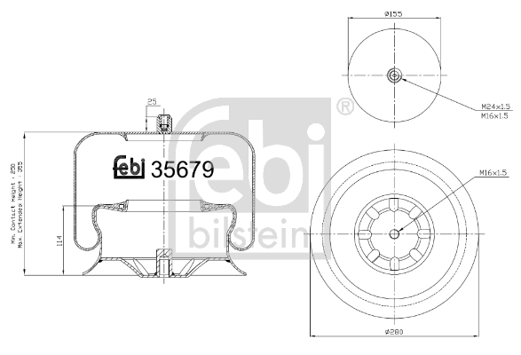 Burduf, suspensie pneumatica 35679 FEBI BILSTEIN