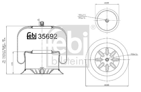 Burduf, suspensie pneumatica 35692 FEBI BILSTEIN