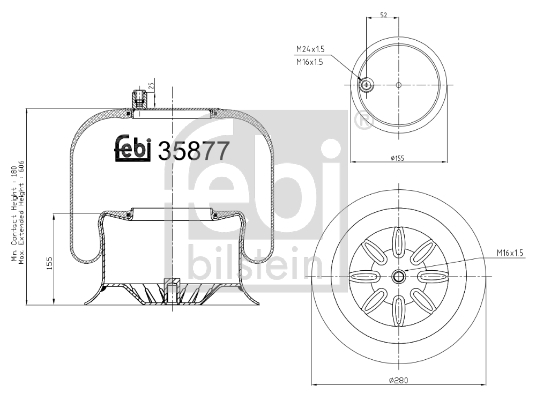 Burduf, suspensie pneumatica 35877 FEBI BILSTEIN