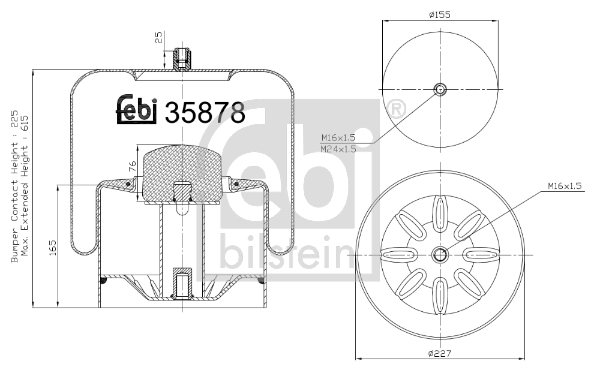 Burduf, suspensie pneumatica 35878 FEBI BILSTEIN