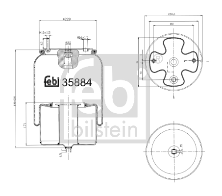 Burduf, suspensie pneumatica 35884 FEBI BILSTEIN