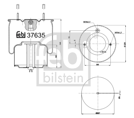 Burduf, suspensie pneumatica 37635 FEBI BILSTEIN