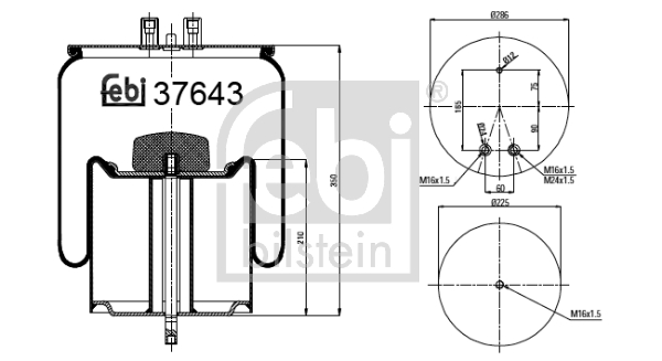 Burduf, suspensie pneumatica 37643 FEBI BILSTEIN