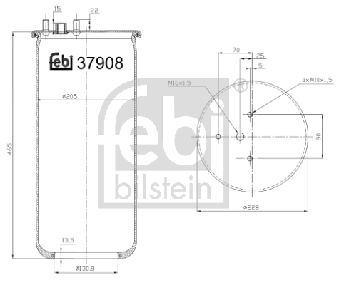 Burduf, suspensie pneumatica 37908 FEBI BILSTEIN