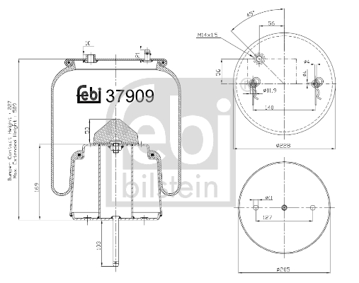 Burduf, suspensie pneumatica 37909 FEBI BILSTEIN