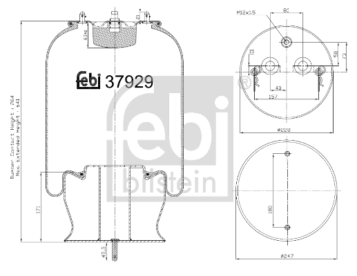 Burduf, suspensie pneumatica 37929 FEBI BILSTEIN