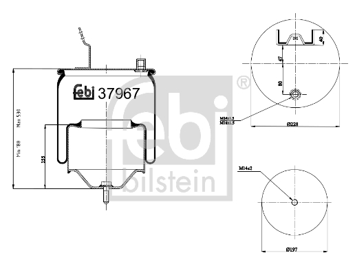 Burduf, suspensie pneumatica 37967 FEBI BILSTEIN