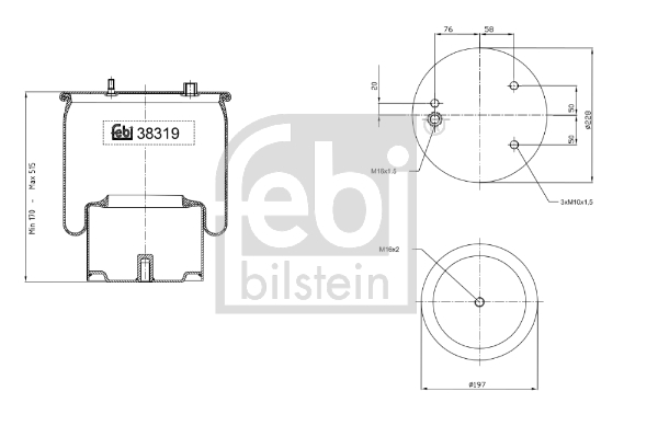 Burduf, suspensie pneumatica 38319 FEBI BILSTEIN