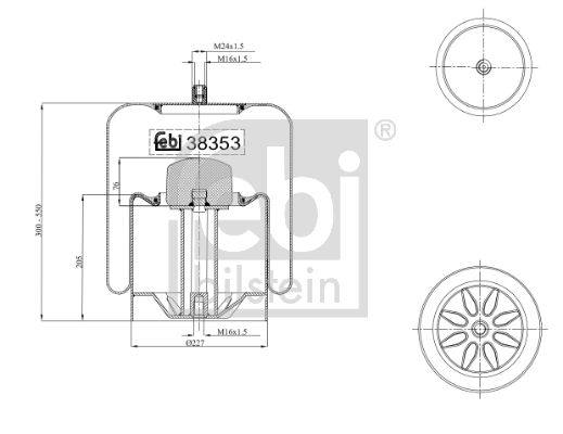 Burduf, suspensie pneumatica 38353 FEBI BILSTEIN