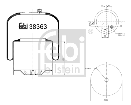 Burduf, suspensie pneumatica 38363 FEBI BILSTEIN