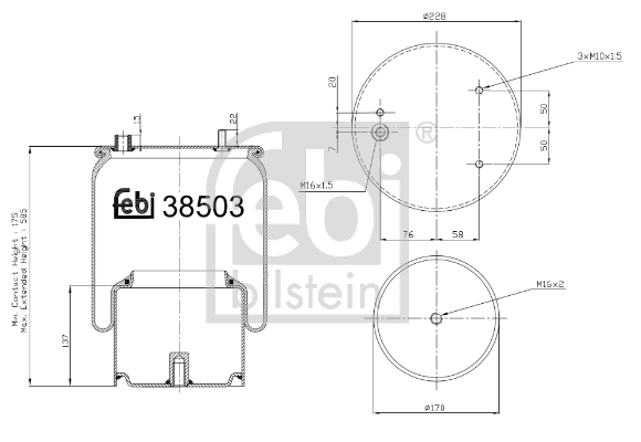 Burduf, suspensie pneumatica 38503 FEBI BILSTEIN