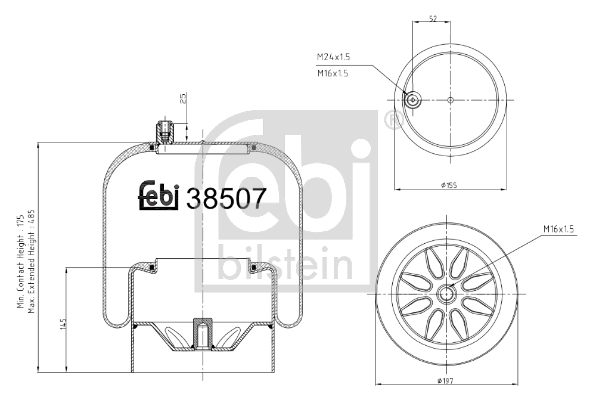 Burduf, suspensie pneumatica 38507 FEBI BILSTEIN