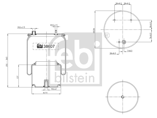 Burduf, suspensie pneumatica 38607 FEBI BILSTEIN