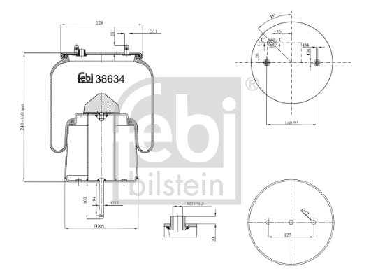 Burduf, suspensie pneumatica 38634 FEBI BILSTEIN