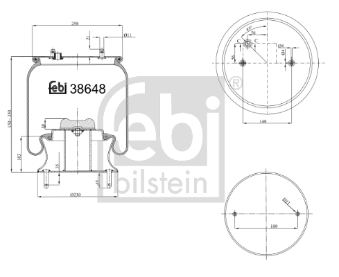 Burduf, suspensie pneumatica 38648 FEBI BILSTEIN