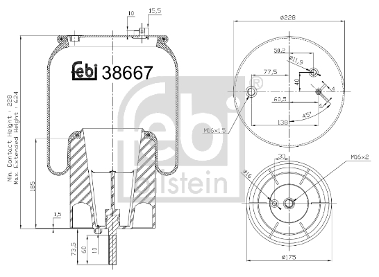 Burduf, suspensie pneumatica 38667 FEBI BILSTEIN