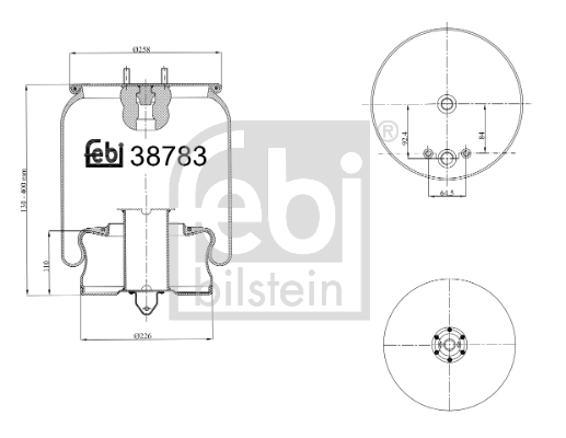 Burduf, suspensie pneumatica 38783 FEBI BILSTEIN