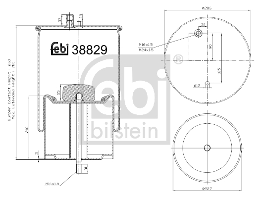 Burduf, suspensie pneumatica 38829 FEBI BILSTEIN