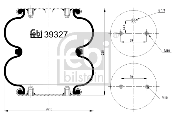 Burduf, suspensie pneumatica 39327 FEBI BILSTEIN