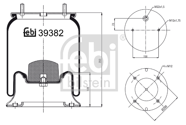 Burduf, suspensie pneumatica 39382 FEBI BILSTEIN