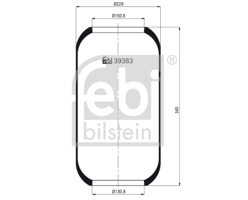 Burduf, suspensie pneumatica 39383 FEBI BILSTEIN