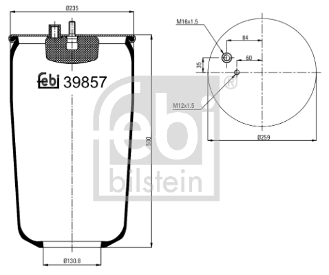 Burduf, suspensie pneumatica 39857 FEBI BILSTEIN