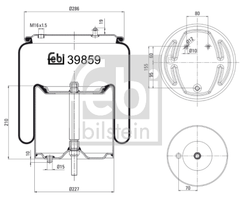 Burduf, suspensie pneumatica 39859 FEBI BILSTEIN