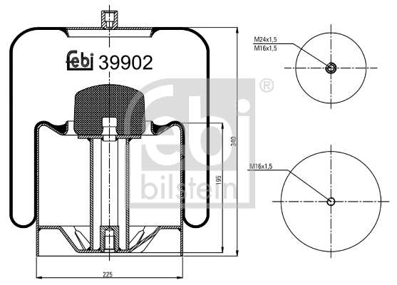 Burduf, suspensie pneumatica 39902 FEBI BILSTEIN