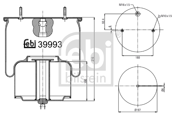 Burduf, suspensie pneumatica 39993 FEBI BILSTEIN