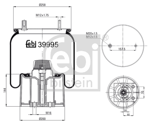 Burduf, suspensie pneumatica 39995 FEBI BILSTEIN